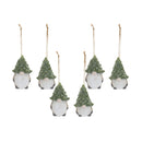 Melrose Terra Cotta Gnome with Pine Tree Hat Ornament (Set of 6)