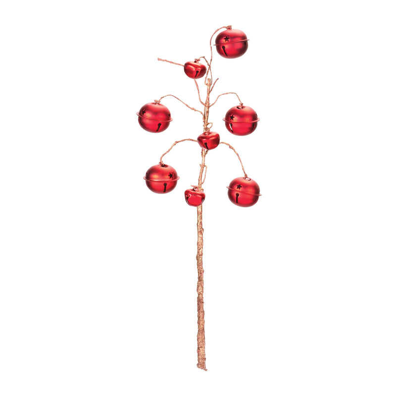 Melrose Red Sleigh Bell Spray (Set of 6)