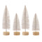 Melrose LED Lighted White Bottle Brush Tree with Wood Base and Gold Accent (Set