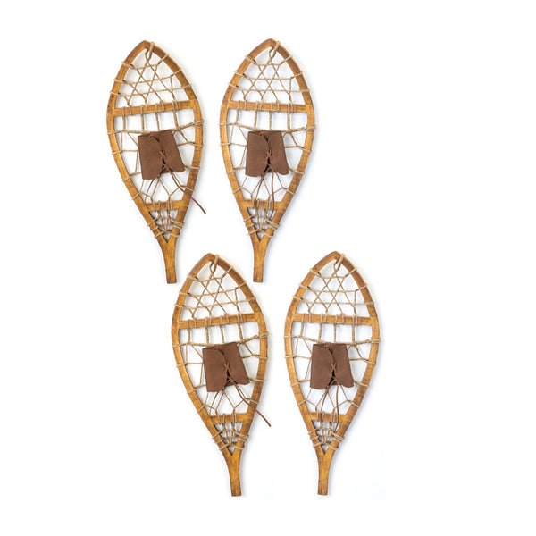 Melrose Vintage Wood Hanging Snow Shoe Decor (Set of 4)
