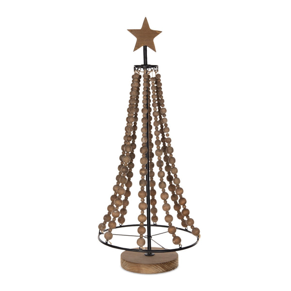 Melrose Beaded Wood Holiday Tree 25"H