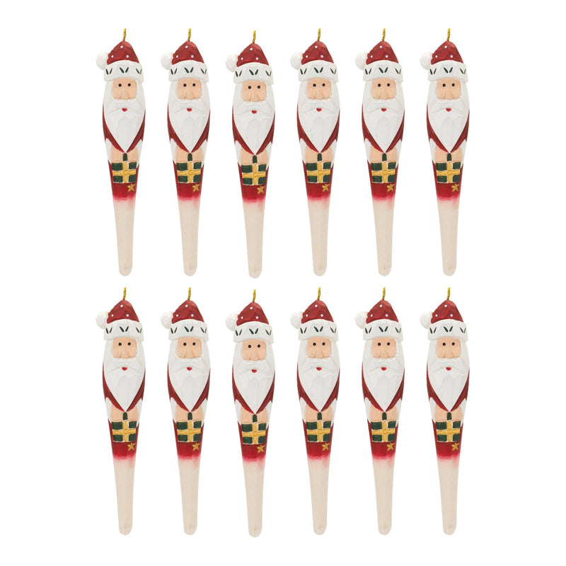 Melrose Santa Drop Ornament (Set of 12)