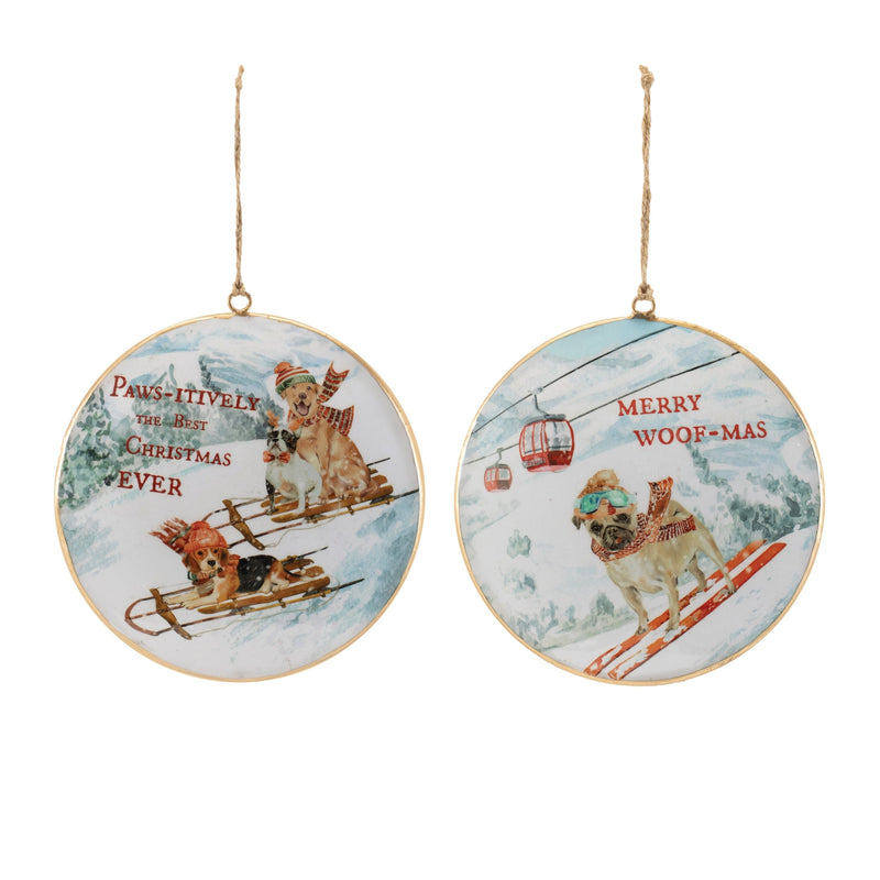 Melrose Sled and Ski Dogs Disc Ornament (Set of 6)