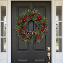 Melrose Mixed Pine Berry and Ornament Wreath 24"D