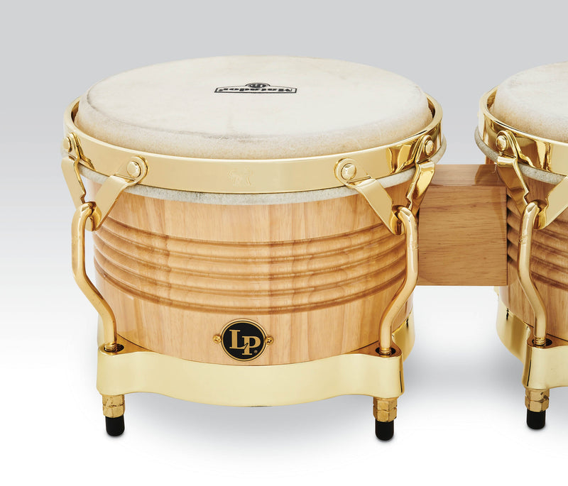 Latin Percussion 7-1/4" & 8-5/8" Matador Bongos - Natural Oak/Gold Hardware