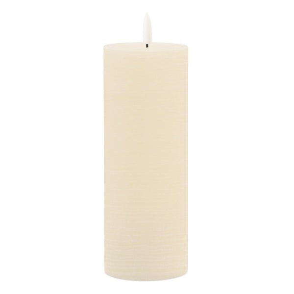 Melrose FIA Wick Ivory Pillar Candle (Set of 2)