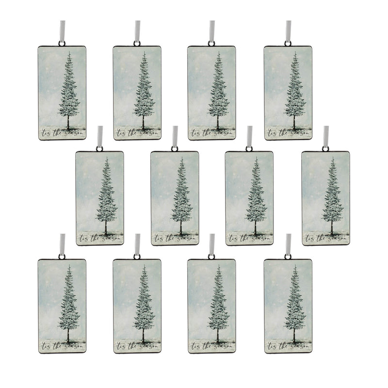 Melrose Tis the Season Pine Tree Ornament (Set of 12)