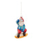 Melrose Glass Snowboarding Santa Ornament (Set of 6)