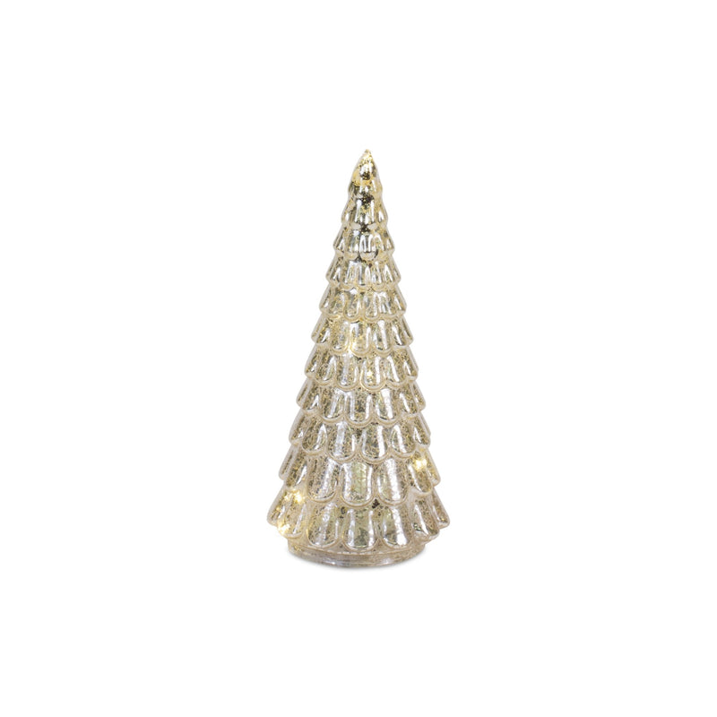 Melrose LED Lighted Mercury Glass Holiday Tree Decor (Set of 4)