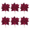 Melrose Burgandy Poinsettia Flower Stem (Set of 6)