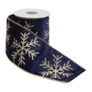 Melrose Glittered Snowflake Wired Ribbon 4" x 5 Yds.