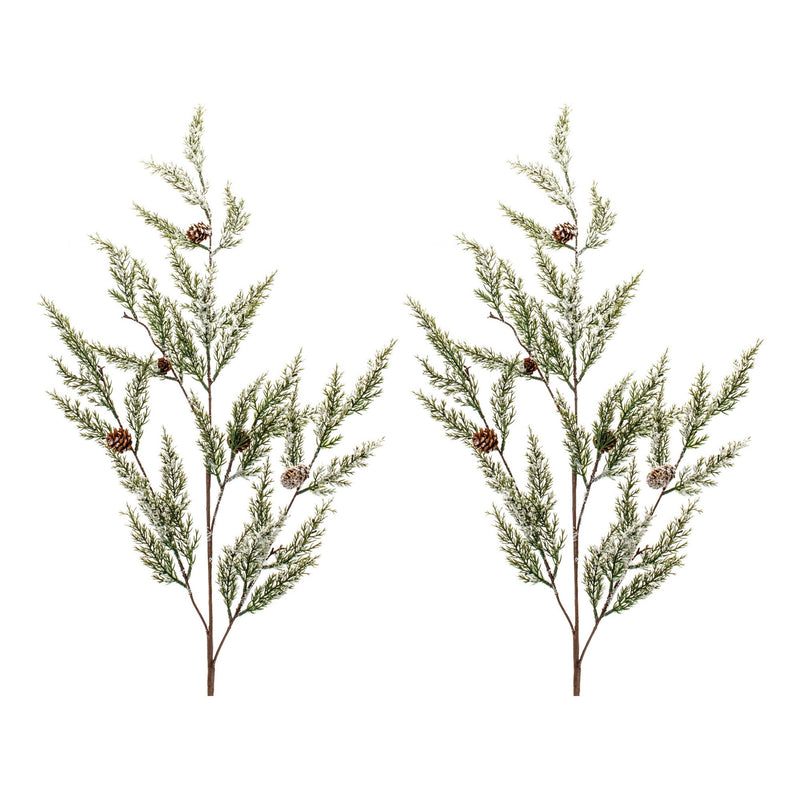 Melrose Icy Pine Spray with Pinecones (Set of 2)