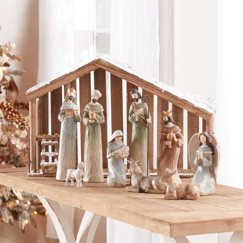 Melrose Modern Holiday Nativity Figurines (Set of 9)
