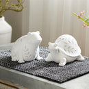 Melrose Etched Frog and Turtle Figurine (Set of 2)