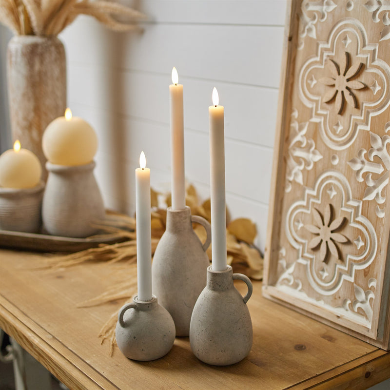 Melrose FIA Wick White Taper Candle (Set of 2)