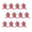 Melrose Glass Peppermint Lollipop Ornament (Set of 12)