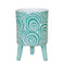 Melrose Blue Patterned Pot with Legs Set of 2 Planter, Dolomite