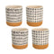Melrose Geometric Patterned Pot with Terra Cotta Accent Set of 4 Planter