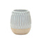 Melrose Ribbed Porcelain Vase with Two Tone Design (Set of 2)