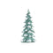 Melrose Flocked Seafoam Pine Tree with Carved Design (Set of 4)