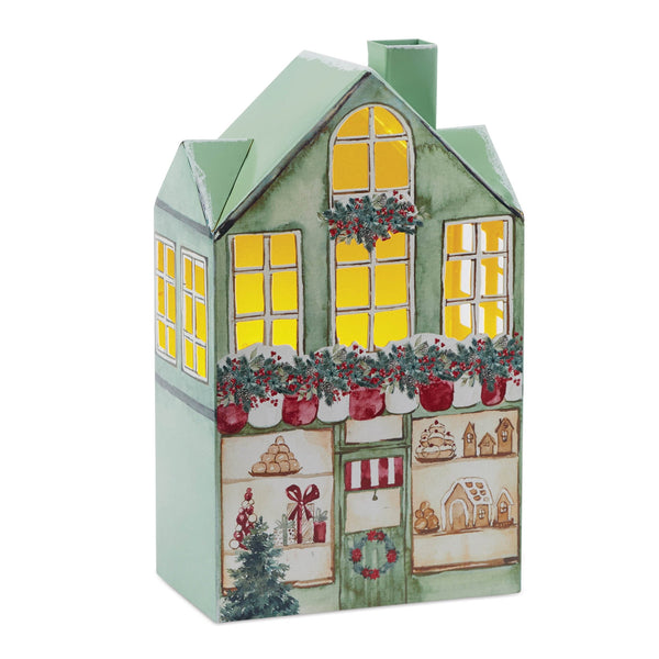 Melrose Iron Village Bakery with LED Accent 12"H