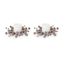Melrose Flocked Pine Cone Candle Ring (Set of 2)