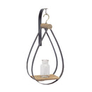 Melrose Hanging Bottle Vase in Teardrop Frame Wall Decor, Rustic, Metal