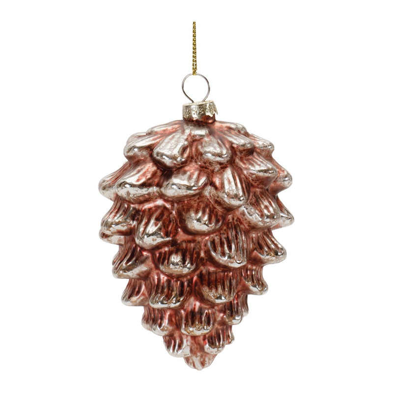 Glittered Glass Pinecone Ornament (Set of 12)