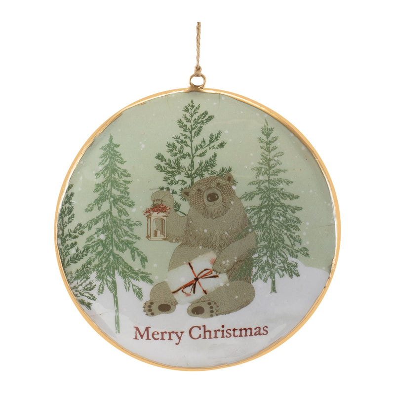 Melrose Woodland Christmas Sentiment Disc Ornament (Set of 6)