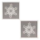 Melrose Framed Paper Mache Snowflake Plaque (Set of 2)