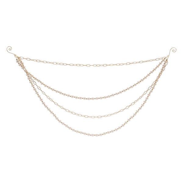 Melrose Pearl Bead and Chain Link Garland (Set of 2)
