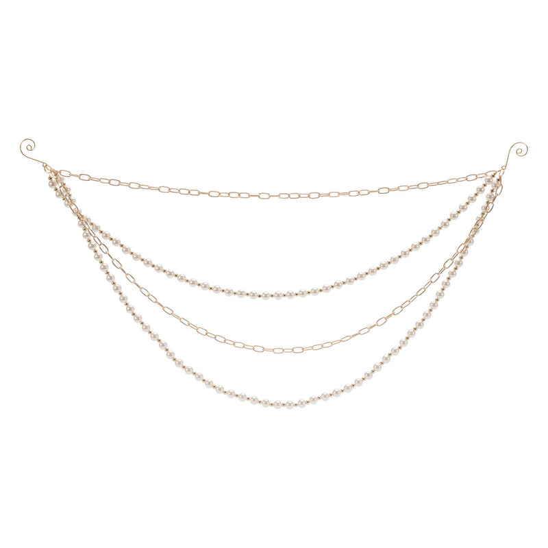 Melrose Pearl Bead and Chain Link Garland (Set of 2)