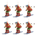 Melrose Glittered Glass Skiier Ornament (Set of 6)