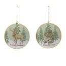 Melrose Woodland Christmas Sentiment Disc Ornament (Set of 6)