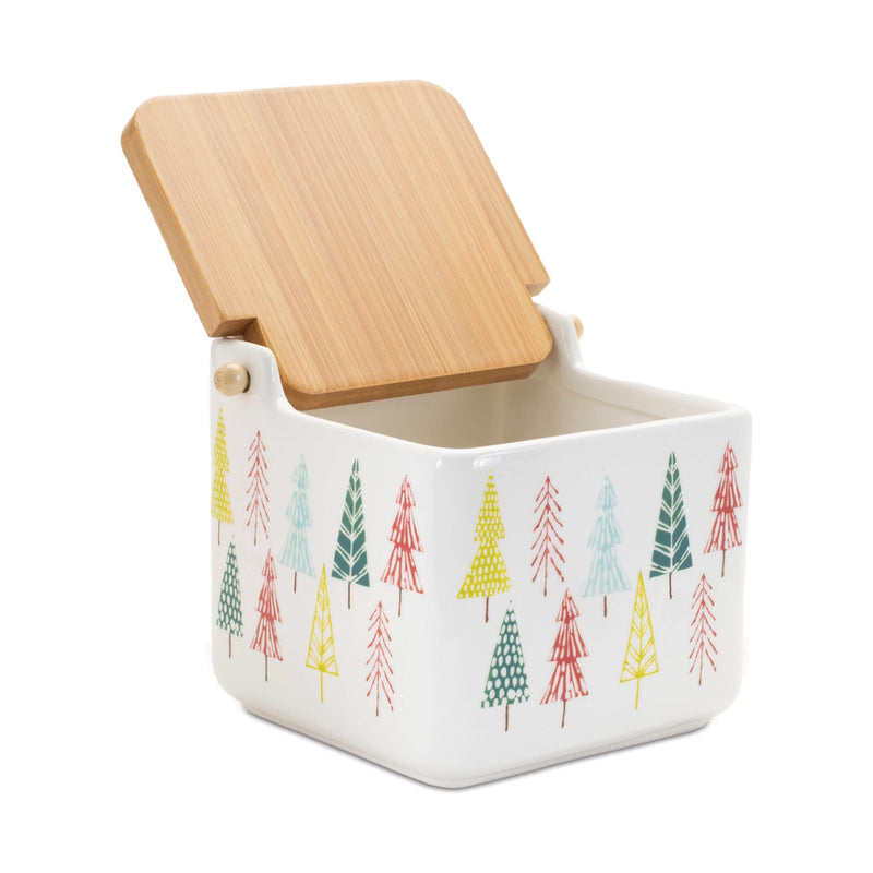 Melrose Ceramic Pine Tree Print Box (Set of 2)