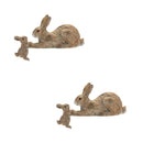 Melrose Stone Mother Rabbit and Baby Bunny Self Sitter (Set of 2) Brown