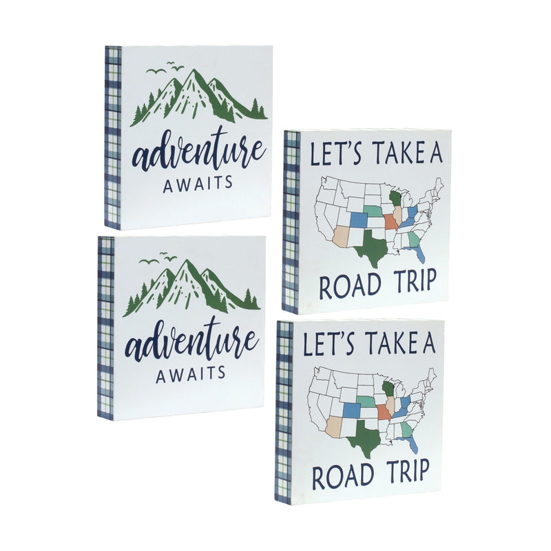 Melrose Wood Adventure Block Sentiment Sign Wall Decor, Rustic