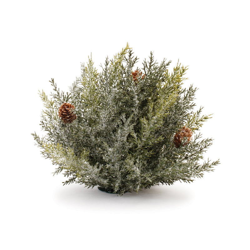 Melrose Icy Pine Half Orb with Pinecones (Set of 2)