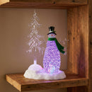 Melrose Multicolored LED Snowman with Pine Tree