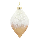 Beaded Gold Glass Ornament with Snowy Accent (Set of 6)