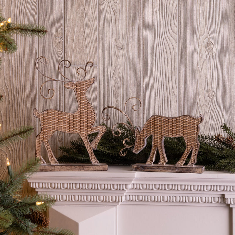Melrose Wicker Design Deer Silhouette Decor (Set of 2)