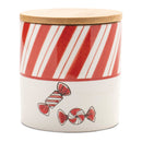 Melrose Ceramic Peppermint Candy Canister (Set of 4)