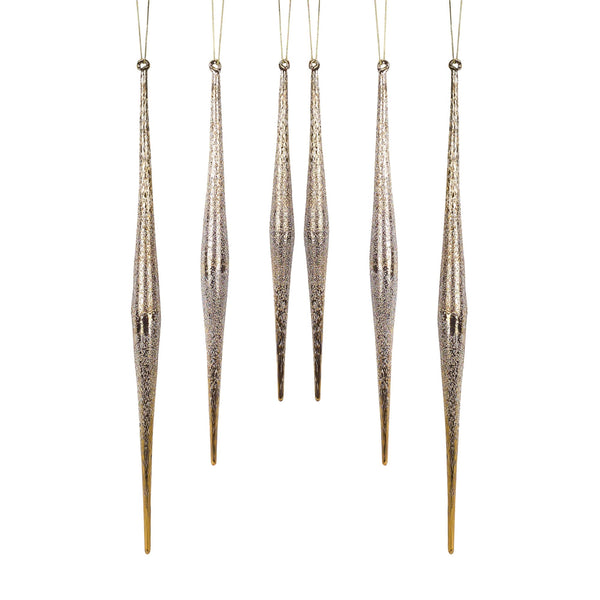 Melrose Gold and Silver Ombre Drop Ornament (Set of 6)