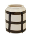 Melrose Ivory and Black Terra Cotta Vase 6"H