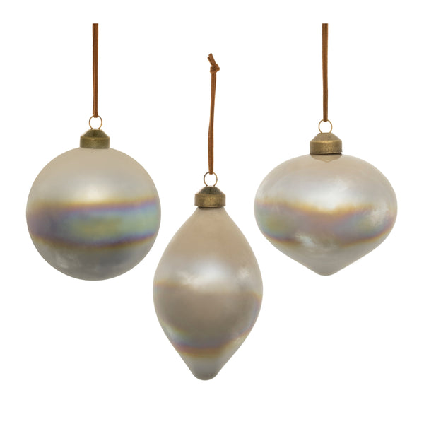 Melrose Cloudy Iridescent Glass Ornament (Set of 6)