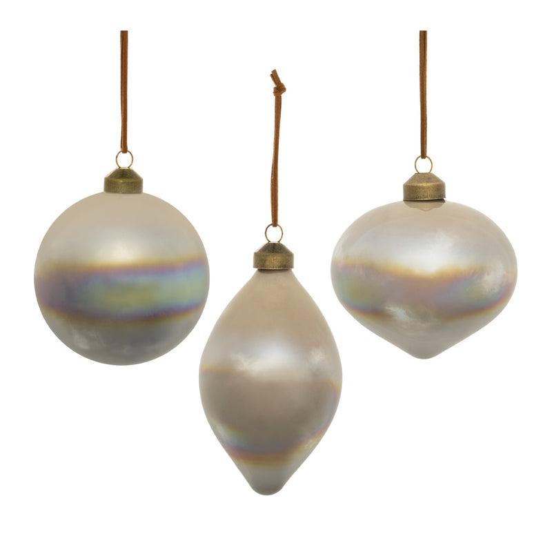 Melrose Cloudy Iridescent Glass Ornament (Set of 6)