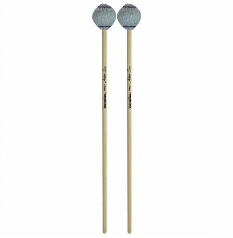 Innovative Percussion Artisan Series Medium Soft Marimba Mallets Light Gray Yarn