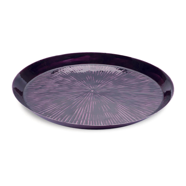 Melrose Round Etched Metal Tray 13.5"D