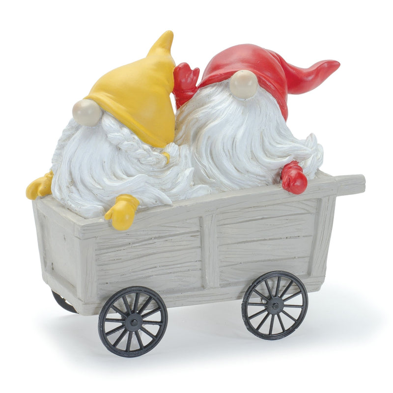 Melrose Whimsical Garden Gnome Figurine Riding a Scooter and Wheelbarrow (Set of