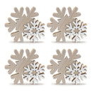 Melrose Glittered Wood Snowflake (Set of 4)